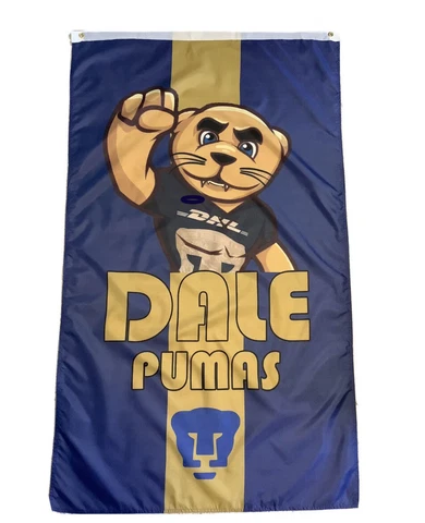 Pumas Unam Mexico Futbol Soccer New Flag Jersey Style 3x5 Bandera Goyo DalePumas Cover