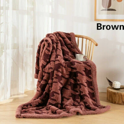 Large Sherpa Fleece Throw Blankets Fluffy Warm Dual Side for Couch Bed Sofa - Image 1 of 4