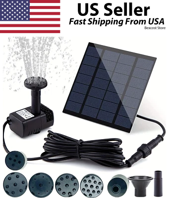 Фонтан на солнечной энергии погружной плавающий водяной насос птица ванна пруд садовый декор - Изображение 1 из 4