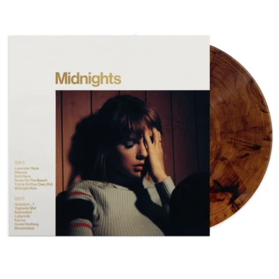 Taylor Swift Midnights (Mahogany marbled) vinyl LP (album vinyle acajou) - Photo 1/4