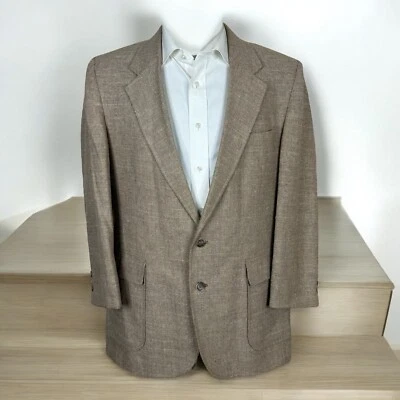 Abrigo deportivo Levi Strauss para hombre 42R vintage beige mezcla de seda Foto 1 de 4