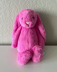 Jellycat Authentic Medium Bashful Hot Pink Bunny Rabbit Plush NWT - RETIRED - Picture 1 of 5