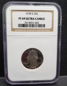 1978-S 25c Proof Washington Quarter- NGC PF 69 Ultra Cameo  - Picture 1 of 4