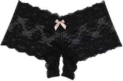 Hanky Panky Black Peek-a-Boo Open Briefs Women's Underwear Size S L97054 - Image 1 of 2