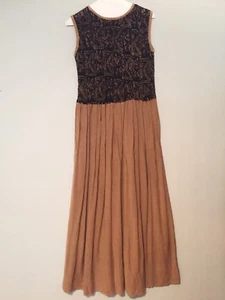 Vestido caqui/negro hecho en la India talla gratuita - Imagen 1 de 5
