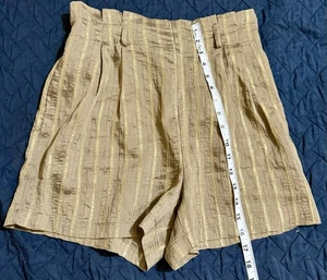 Zara High Rise Größe Small gestreifte Paperbag Hüftshorts Damen - Bild 1 von 8