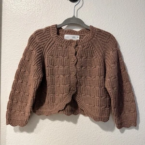 Zara Baby Girl Mauve  Cardigan Sweater Button Up 6-9 Months - Picture 1 of 3