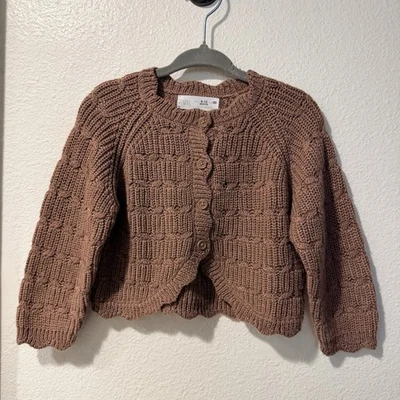 Лиловый кардиган Zara для девочки свитер на пуговицах 6-9 месяцев - Изображение 1 из 3