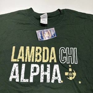 NEW Lambda Chi Alpha Collegiate Fraternity T-Shirt University Green Sz XL - Picture 1 of 15