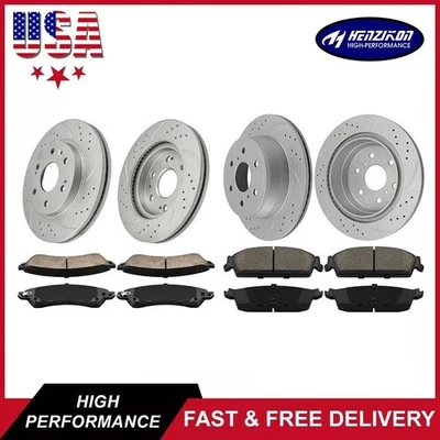 Front & Rear Drilled Rotors Brake Pads Fit Chevrolet Avalanche Cadillac Escalade - Image 1 of 4