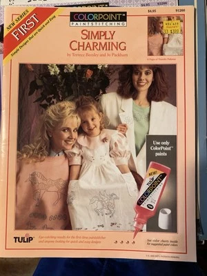 Tulip color point paint stitching pattern/transfers simply charming - Image 1 of 2