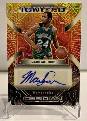 2024-25 Obsidian Dallas Mavericks Mark Aguirre Ignited Auto /10 #IS-MRK - Image 1 of 2