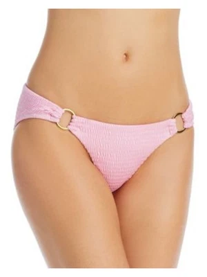 AQUA SWIM Mujer Rosa Elástico Cintura Anillo Texturizado Bikini Traje de Baño Parte Inferior L Foto 1 de 4