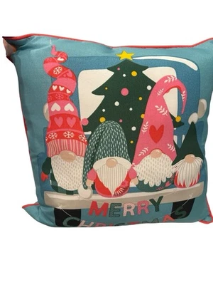 Gnomos Feliz Navidad Almohada Invierno Vacaciones Falalala Decoración del Hogar 16”x16” Foto 1 de 3