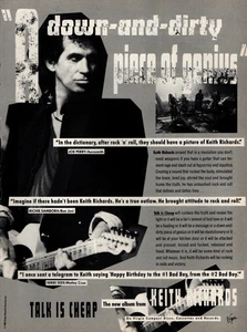 vtg 80s KEITH RICHARDS TALK IS CHEAP MAGAZINE PRINT AD Solo Album Release Pinup - Picture 1 of 1
