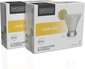 Bartesian 16-Pack Lemon Drop Mixer Capsules for Cocktail Machine – Home Bar... - Picture 1 of 6