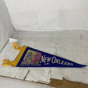 Vintage 1960s Souvenir Pennant New Orleans Flag 12” Long - Picture 1 of 2
