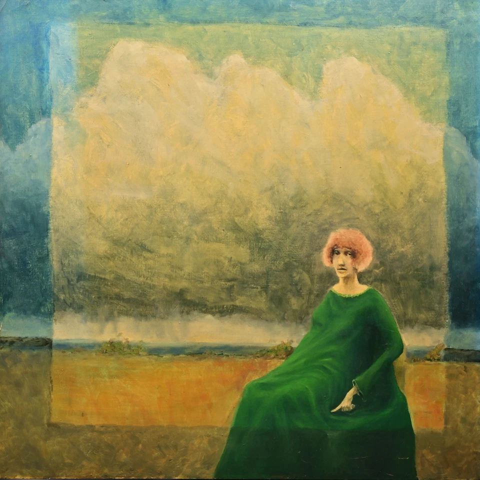 FREDERICK SPRAGUE Original Vintage Signed Lady Portrait Landscape Oil Painting - Image 1 of 4