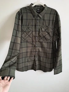 Oakley Mens Green Check Flannel Shirt Size XXL Reg Fit Long Sleeve Casual - Picture 1 of 7