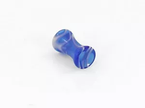 1 Blue Marble Acrylic Hollow Saddle Ear Tunnel 8g 3mm ( 1 only) - Picture 1 of 1