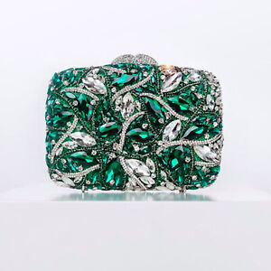 Emerald Green Crystal Rhinestone Clutch, Green Diamond Clutch, Glamorous crystal