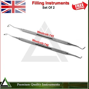 Dental Flat Plastic Filling Instruments Westcott 745 & 746 Restorative Composite - Picture 1 of 5