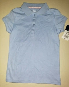 girl NEW IZOD SCHOOL UNIFORM SHIRT TOP short sleeve SHORT SLEEVE 6/6X LIGHT BLUE - Picture 1 of 1