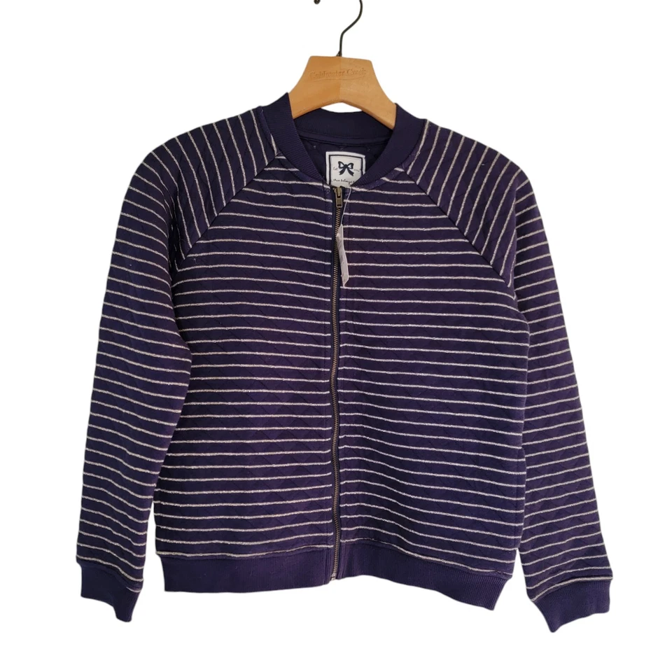 Chaqueta Gymboree Borde Dorado Azul Marino Cremallera Completa Niñas Talla L 10-12 Chaqueta Otoño Nueva con Etiquetas Foto 1 de 4