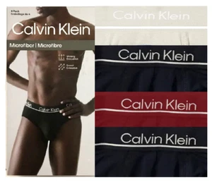 Calvin Klein Microfiber 4-Pack Hip Brief Black, CHOOSE SIZE - Picture 1 of 2