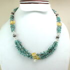 Necklace Natural Apatite Citrine Gemstone Handmade Beaded Jewelry Chips Necklace