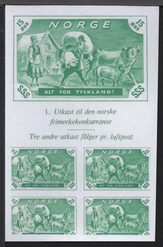 ✔️ Norway NORGE “1st entry for the Norwegian st..." WWII RARE BLOCK REPRODUCTION - Image 1 of 1