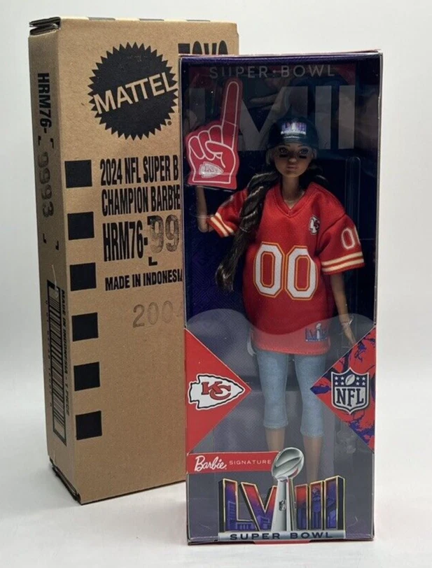 Mattel Barbie Signature NFL Kansas City Chiefs Superbowl LVIII Doll 2024 #HRM76