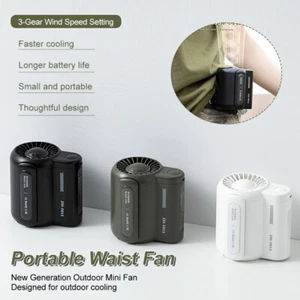 Portable Cool Clip Fan Waist Fan Bladeless Electric 3 Wind Speeds Rechargeable - Picture 1 of 19