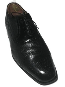 Zelli Men’s Black San Martin Pecarry Leather Lace-Up Cordovan - Size 8M In Italy - Picture 1 of 10