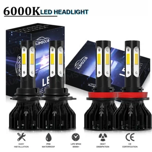 4x White LED Headlight Bulbs For Chevy Silverado Tahoe 2007-2014 High/ Low Beam - Picture 1 of 12