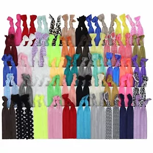 100 Hair Ties Pre pack elastic ponytail holder bands emi yoga jay wholesale lot - Picture 1 of 12