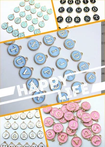 130 Pieces Mixed Enamel Metal Letter Charms Initial Pendant A-Z Alphabet Charm - Picture 1 of 14