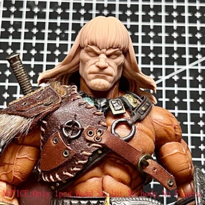 1/10 Scale Conan The Barbarian Head Sculpt Unpainted Fit 7" Neca Figure V1 Style - Picture 1 of 6