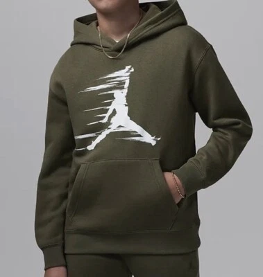 $52 Nike Jordan Jumpman Green Fleece Hoodie Pullover Sweatshirt Size 6 - Image 1 of 3
