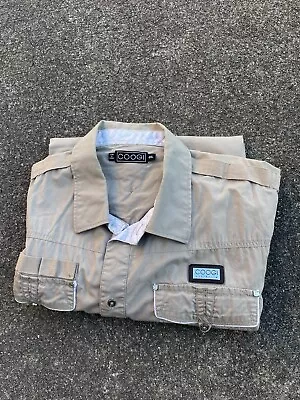Vintage Coogi Australia Tan Button Front Short Sleeve Shirt Men’s Size 4XL Y2K - Image 1 of 4