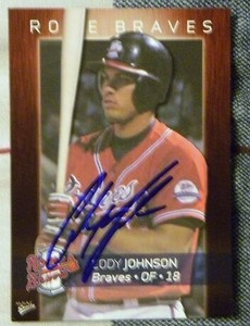 Atlanta Braves Cody Johnson Signed 2010 Rome Braves Auto Card