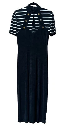 Lágrima marinera náutica vintage Joseph Ribkoff Creations Canadá negro blanco MAXI Foto 1 de 4