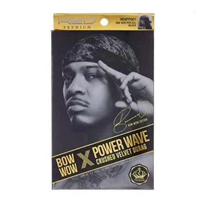  RED Premium Bow Wow X Power Wave Crushed Velvet Durag () Black - Image 1 of 4