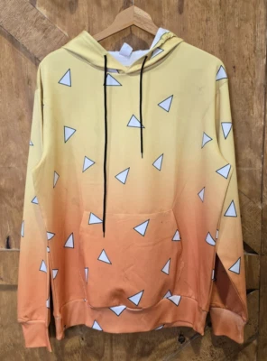 Sudadera con capucha de anime para hombre talla M amarilla naranja ligera Demon Slayer Tanjirou Zenitsu Foto 1 de 4