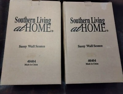 New SOUTHERN LIVING AT HOME Sassy Red Wall Sconce Tin Distressed Shelf Set of 2 - Image 1 of 4