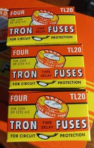 TRON TIME DELAY FUSES TYPE TL 20, 3 Boxes, Total 12 Fuses - Picture 1 of 8