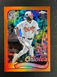 2024 Topps Chrome Update Jackson Holliday RC refractor naranja 25/08 1989 35th - Imagen 1 de 2