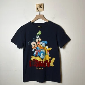 Disney T-Shirt Mickey Mouse Size Navy Blue Crewneck Graphic Cotton Size XL 14/16 - Picture 1 of 7