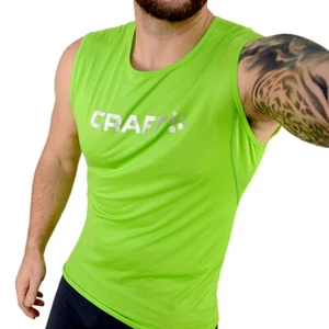 CRAFT Singlet Men's Tank Top Shirt Running Shirt Muscle Shirt Armpit Shirt Sport Green - Picture 1 of 3