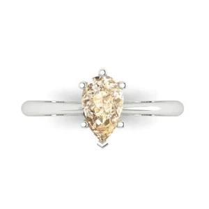 1 cttw Solitaire Natural Morganite Engagement Ring - 14K Solid Gold (White Gold) - Picture 1 of 11